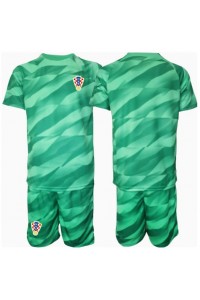 Fotbalové Dres Chorvatsko Brankářské Dětské Venkovní Oblečení ME 2024 Krátký Rukáv (+ trenýrky)